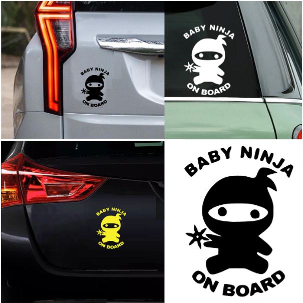 Jual Stiker Unik Lucu Body Kaca Mobil Cutting Sticker Baby Ninja On ...