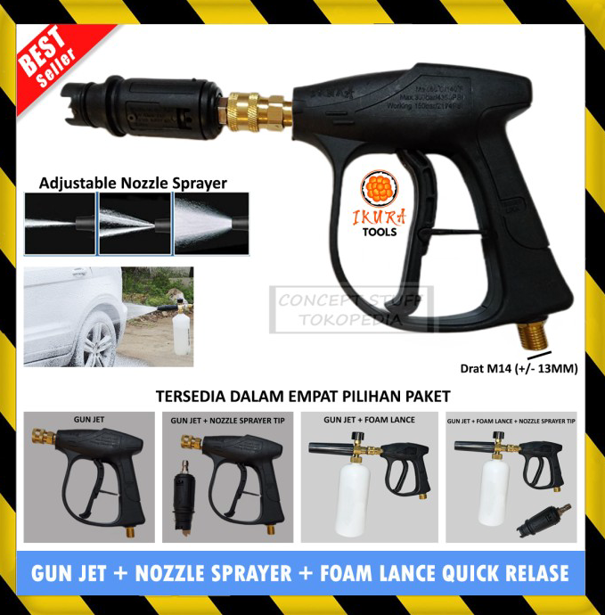 Jual Inovasi Gun Jet Stik Steam Cleaner Foam Lance Quick Release