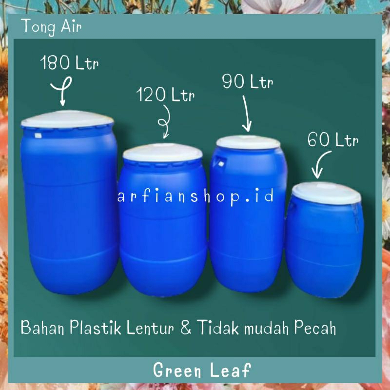 Jual Green Leaf Tong Air 60 90 120 180 230 Liter Wadah Air Penyimpanan Air Gentong 1823