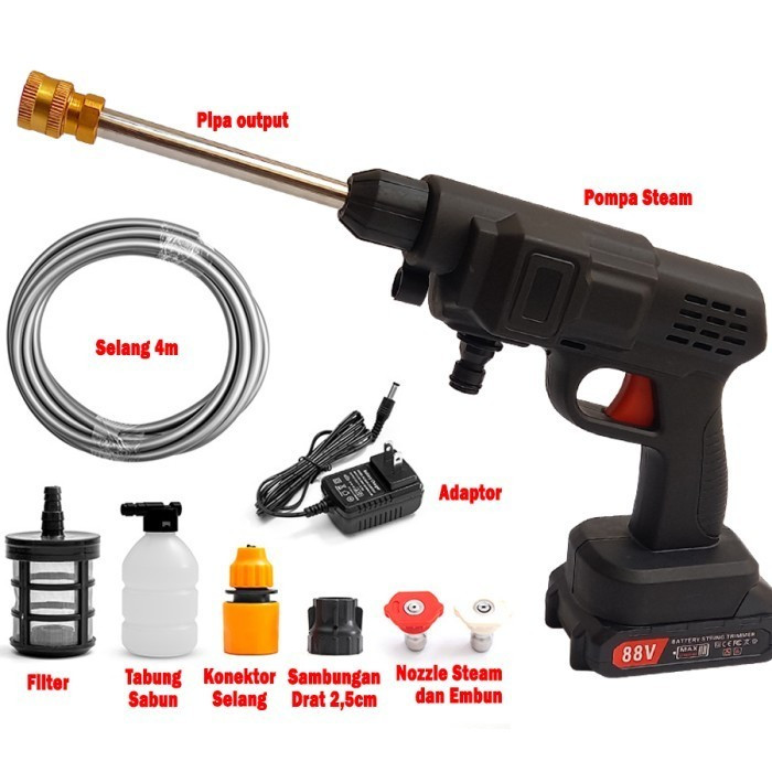 Jual pompa semprot elektrik cordless baterai booster air water jet ...