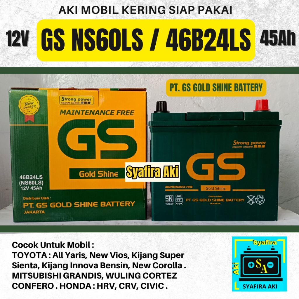 Jual AKI MOBIL KIJANG INNOVA LAMA, HYUNDAI AVEGA, NEW ACCORD NS60LS GS