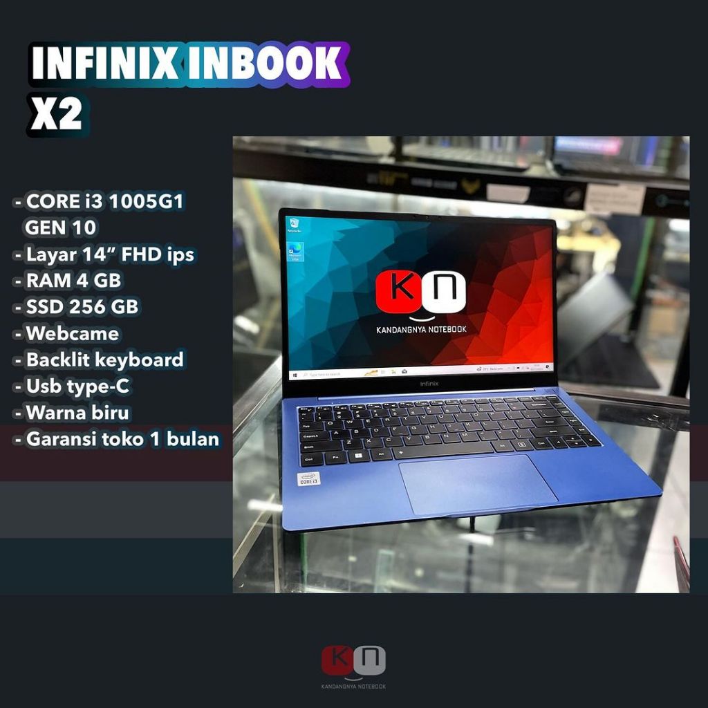 Jual Infinix Inbook X2 Core i3-1005G1 Ram 4GB Ssd 256GB Layar 14