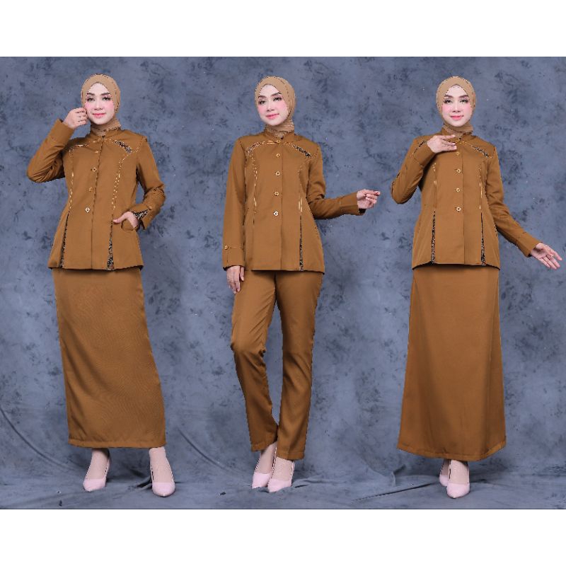 Jual SERAGAM PEMDA BATIK BELAH STANDAR SET ROK A / SET CELANA PANJANG ...