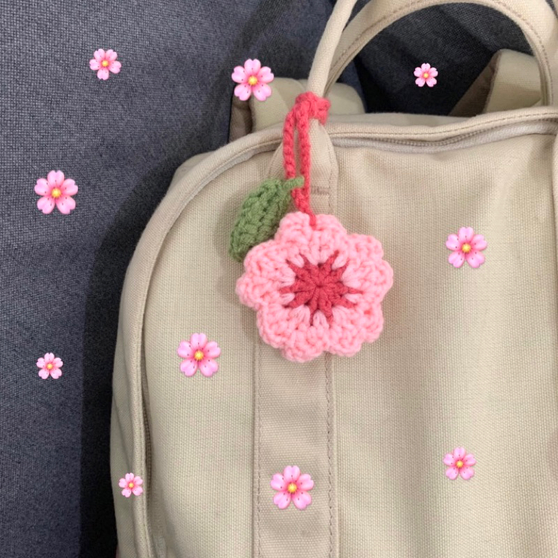 Jual Sakura Bag Charm Crochet Rajut Keychain Bunga | Shopee Indonesia