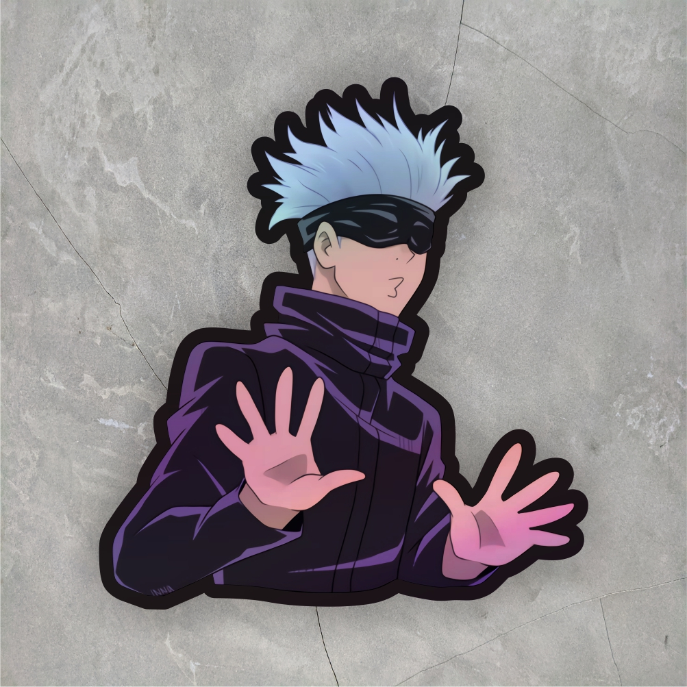 Jual Stiker Anime Jujutsu kaisen Gojo Satoru ukuran +- 7 cm Stiker Max ...