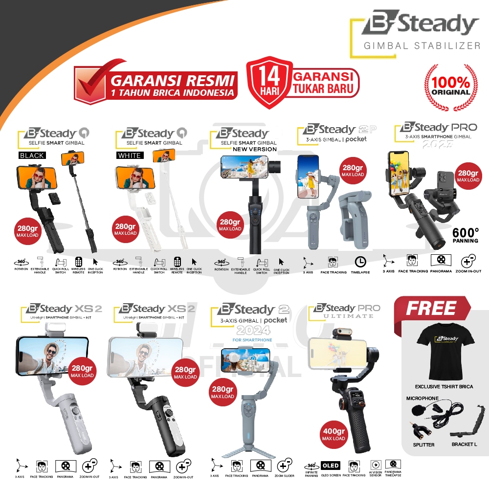 Jual Brica B-Steady PRO 3-Axis Gimbal Hp Smartphone Stabilizer ...