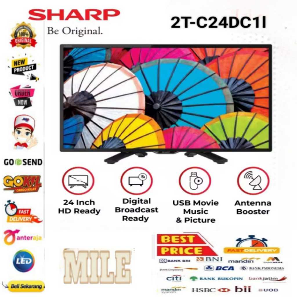 Jual SHARP LED TV 24 inch 2T-C24DC1I HD DIGITAL USB MOVIE - 24DC1I ...