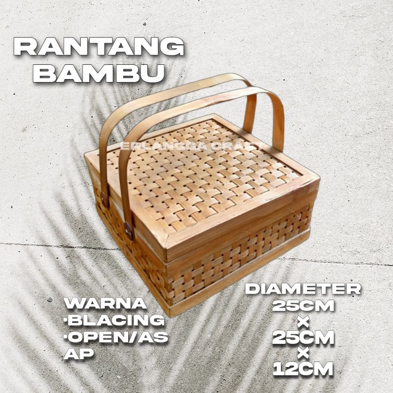 Jual Rantang Bambu Hampers Kotak 25CM | Rantang Box Hampers Kotak ...