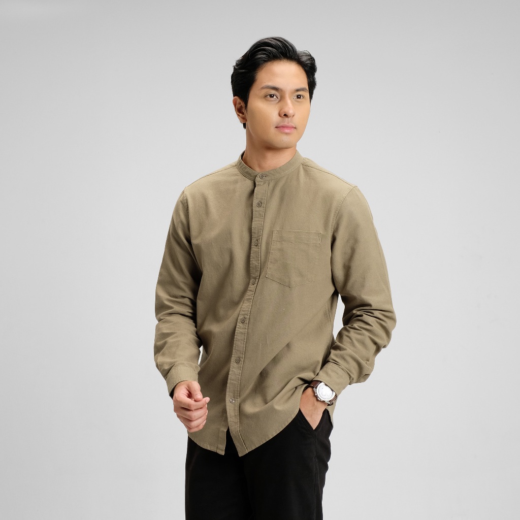 Jual CUTOFF Hamzah Kemeja Koko Rami Basic Polos Pria Panjang New Colors ...