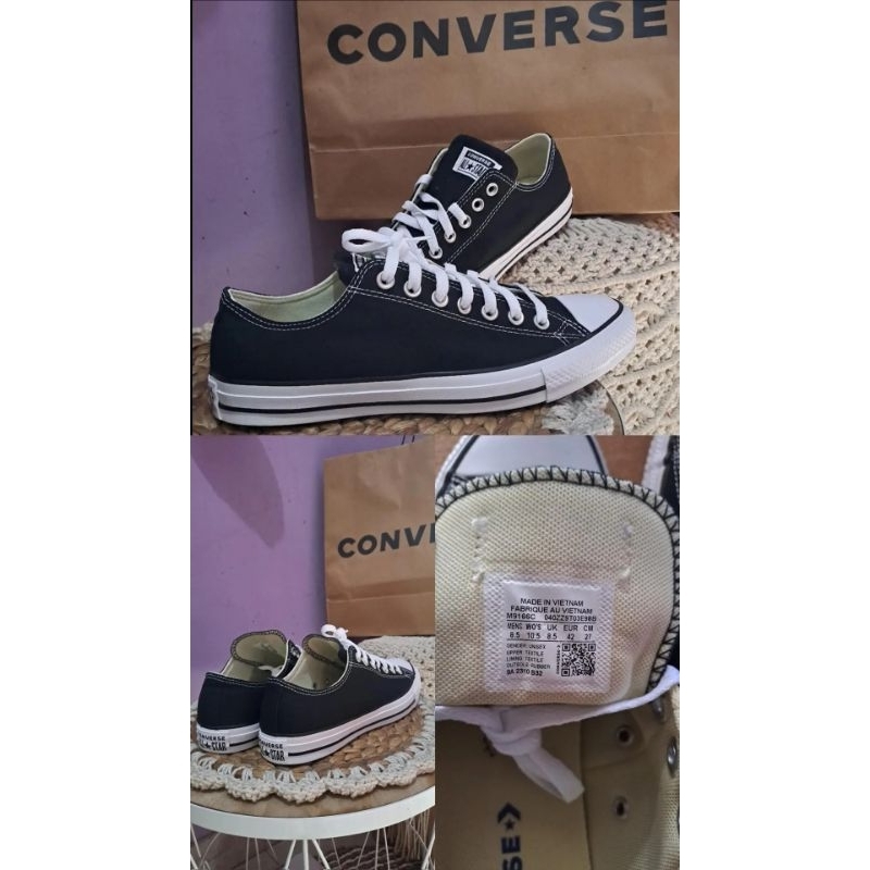 Jual Converse Basic All Star OX Black White Size 42 BNIB Classic ...