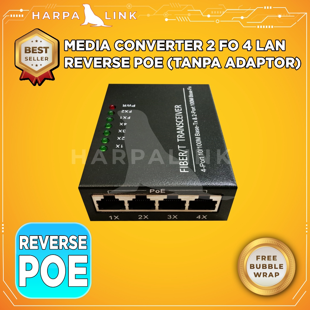 Jual Media Converter 2 FO 4 LAN 2 SC 4 RJ45 2F4E POE 10/100 Mbps Full ...