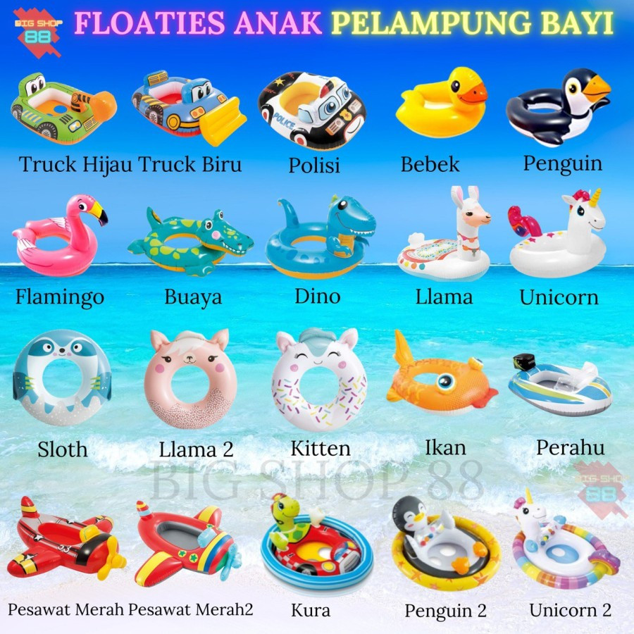 Jual Intex Pelampung Ban Renang Anak Bayi Baby Float Murah Animal Mobil Pesawat Bebek Flamingo ...