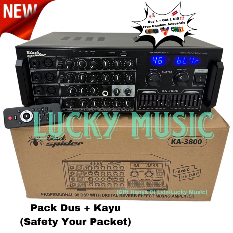 Jual Power Amplifier Black Spider Ka 3800 Original Bluetooth Gift