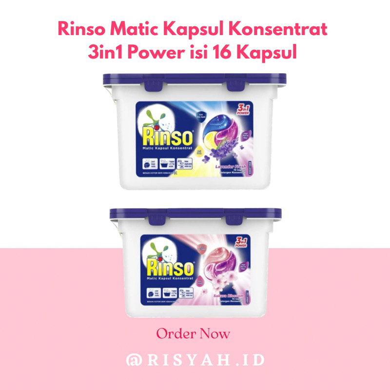 Jual Rinso Matic Kapsul 3in1 Isi 16 Kapsul Original Ready Rinso Kapsul Gosend Tangerang