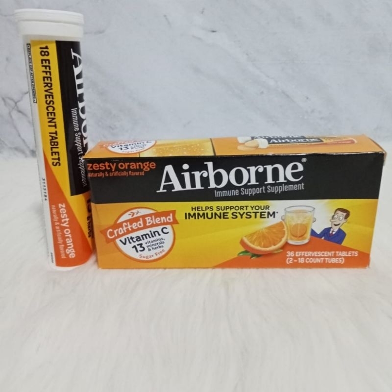 Jual Airborne immune system vitamin C 1000mg zesty orange | Shopee ...