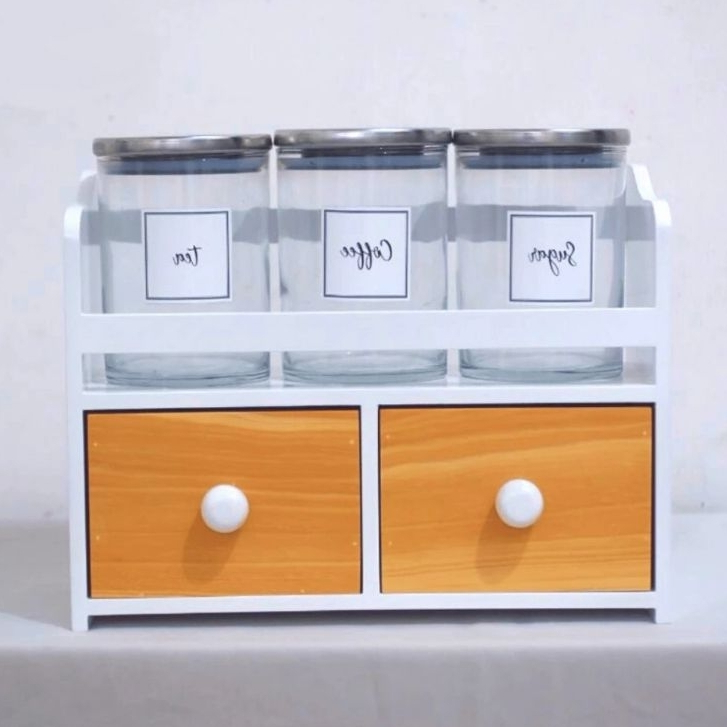 Jual Cozy storage laci/ penyimpanan aestetik tempat coffee/meja make up ...