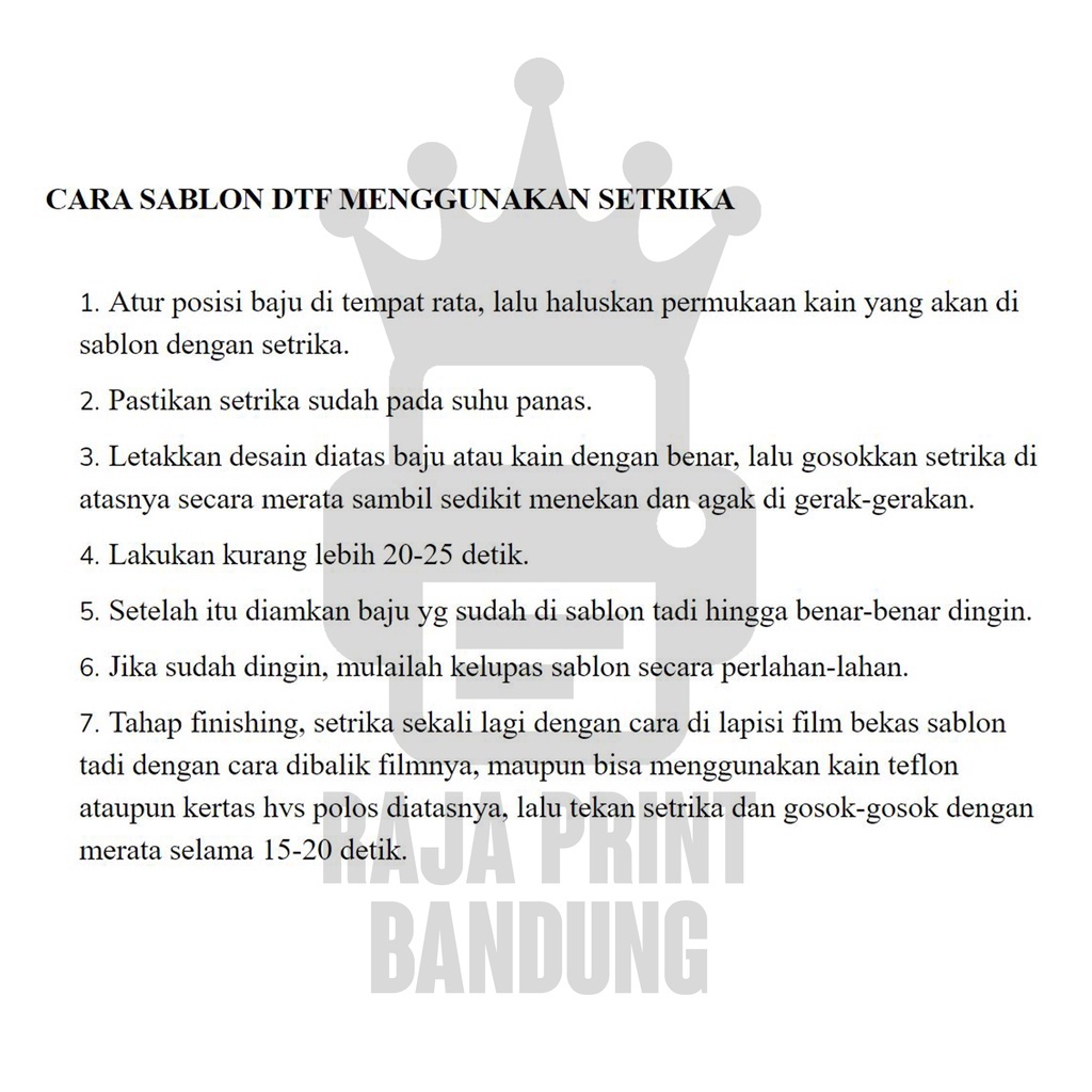 Jual DTF Sablon Sticker Setrika Custom Satuan Tanpa Kaos Tinggal Press ...