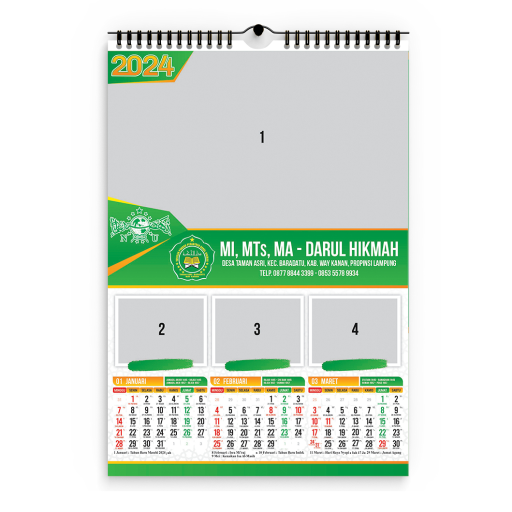 Jual Cetak KALENDER 2024 CUSTOM Desain Full Colour Art Paper 150 Gr ...