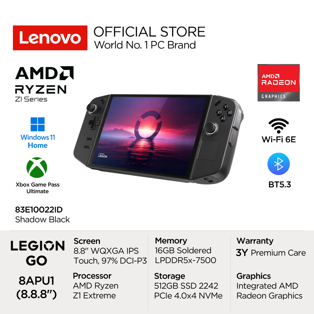 Lenovo LEGION Go 8.8-inch Handheld Game Console Black AMD Ryzen Z1 Extreme  Windows 11 Home Chinese 16G 512G SSD with Controller - AliExpress