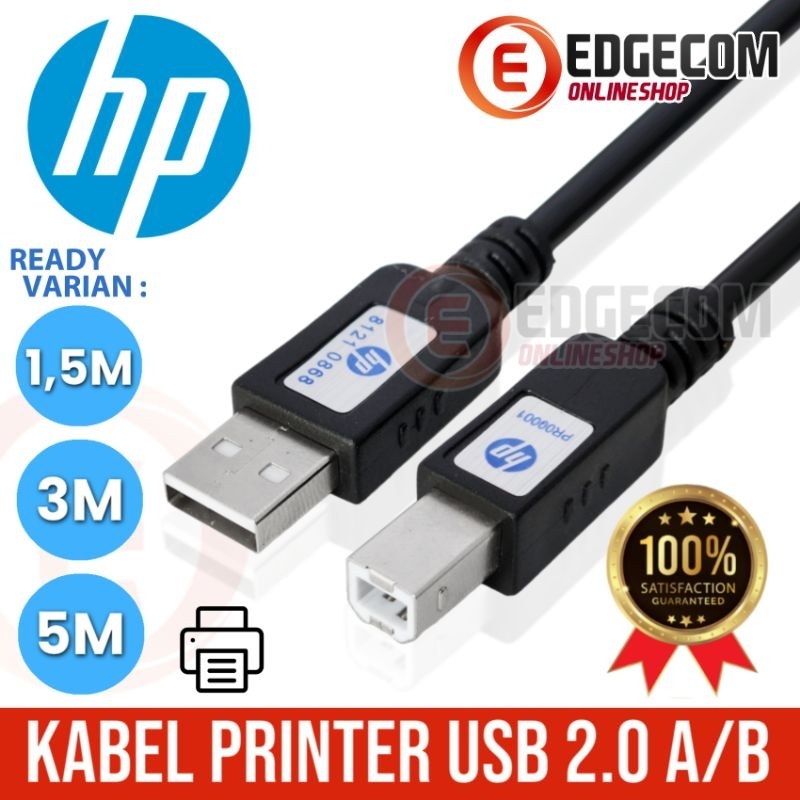Jual Kabel USB 2.0 Printer 1.5 / 3 / 5 Meter HP ORIGINAL | Shopee Indonesia