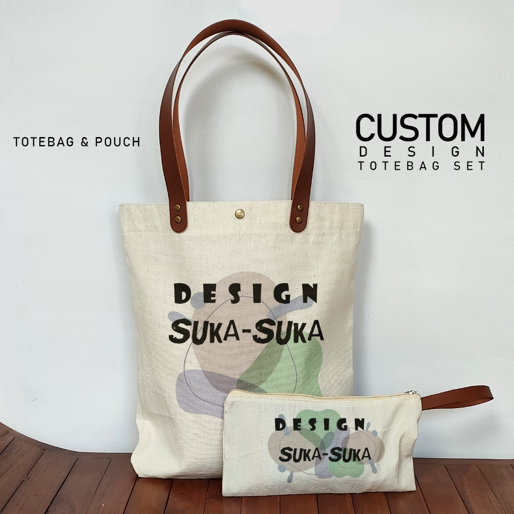 Jual TOTEBAG SET DESIGN CUSTOM Totebag dan Pouch Set | Shopee Indonesia