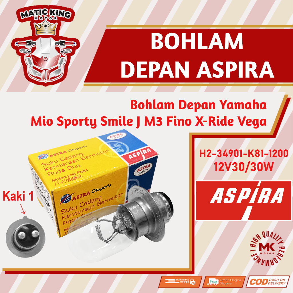 Jual Lampu Bohlam Depan Motor Yamaha Mio Sporty Smile J M3 Soul GT Fino