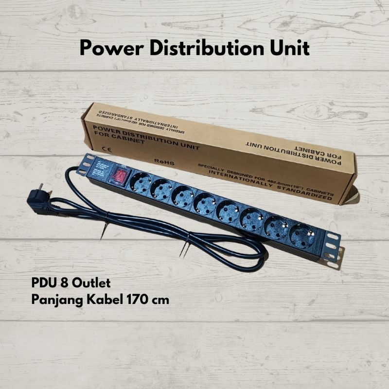 Jual PDU 8 Outlet on off / Power Distribution Unit for Cabinet / Stop ...