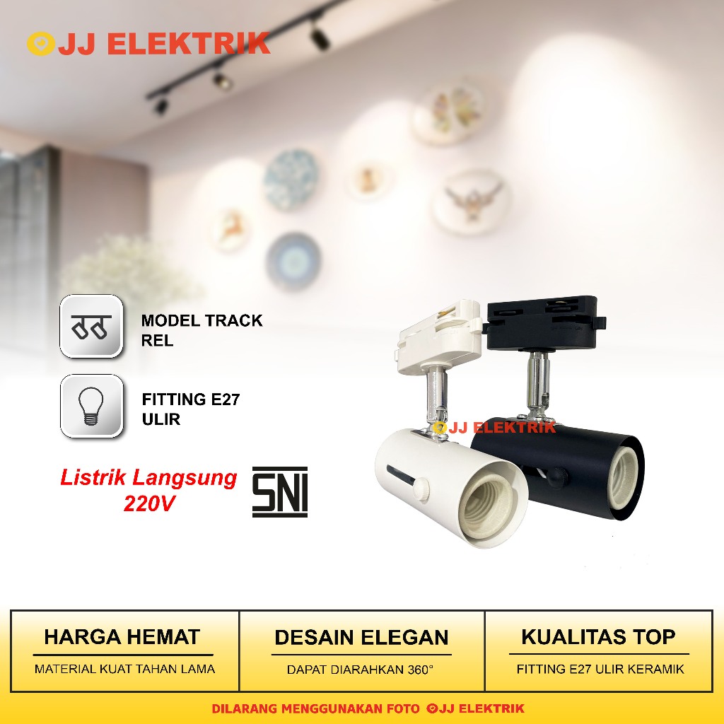 Jual Lampu Sorot Spotlight Spot Rel Track Light E27 3CM TOP Quality ...