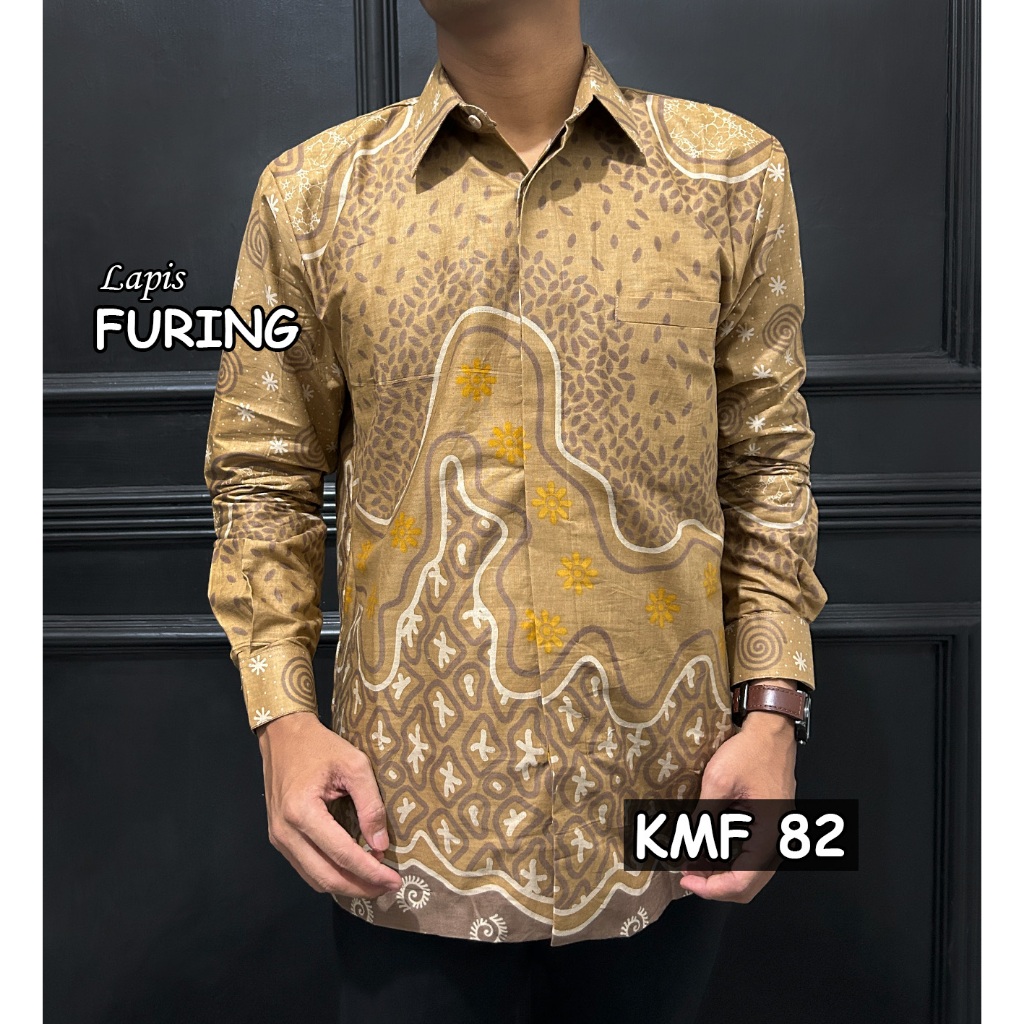 Jual Kmf Kemeja Coklat Furing Batik Coklat Furing Premium Lengan