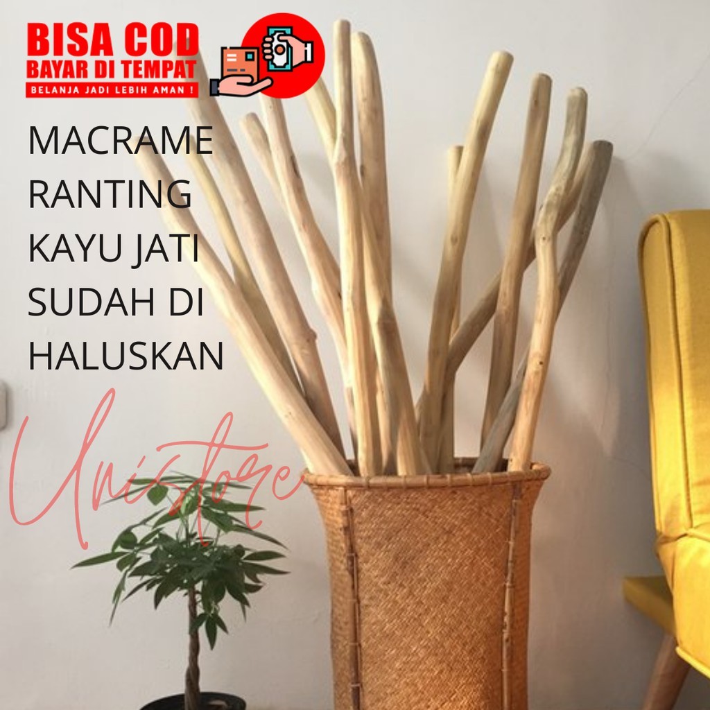 Jual Ranting Dahan Kayu Jati Bahan Kerajinan Panjang 110 - 200cm ...