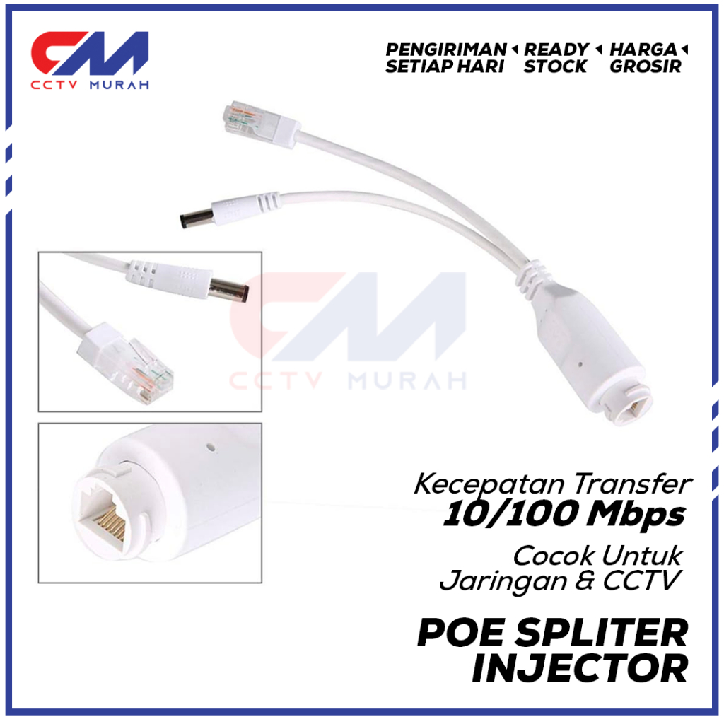 Jual Kabel Poe Splitter Injector Ip Camera Cctv Waterproof Mbps