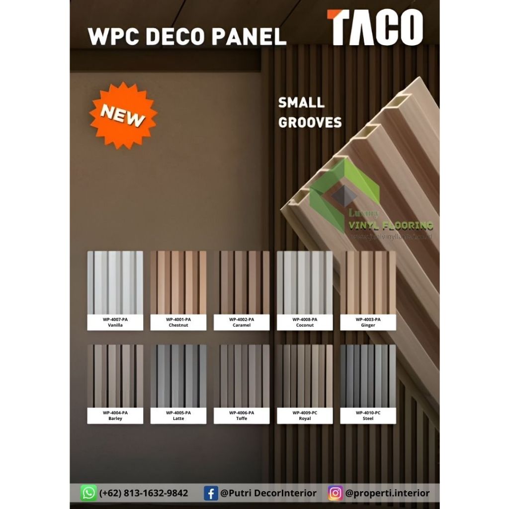 Jual Wpc Wall Panel Taco Kode Pc Xxx Uk Cm X M Tebal Mm