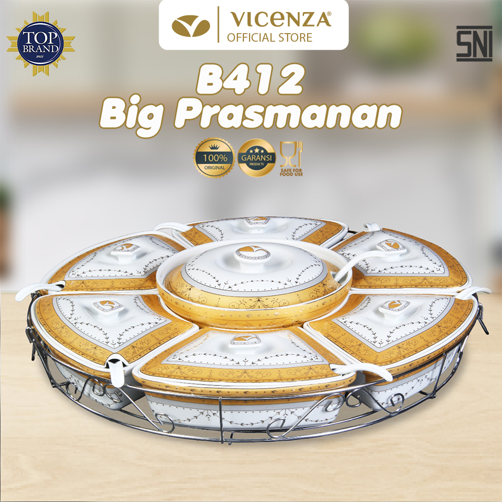 Jual Vicenza Prasmanan Besar Porcelain B412 Motif | Shopee Indonesia