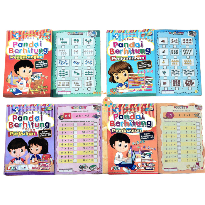 Jual 1 Paket Isi 4 Buku Pandai Membaca Menulis Berhitung Calistung Untuk Anak Paud Tk Sd Pemula