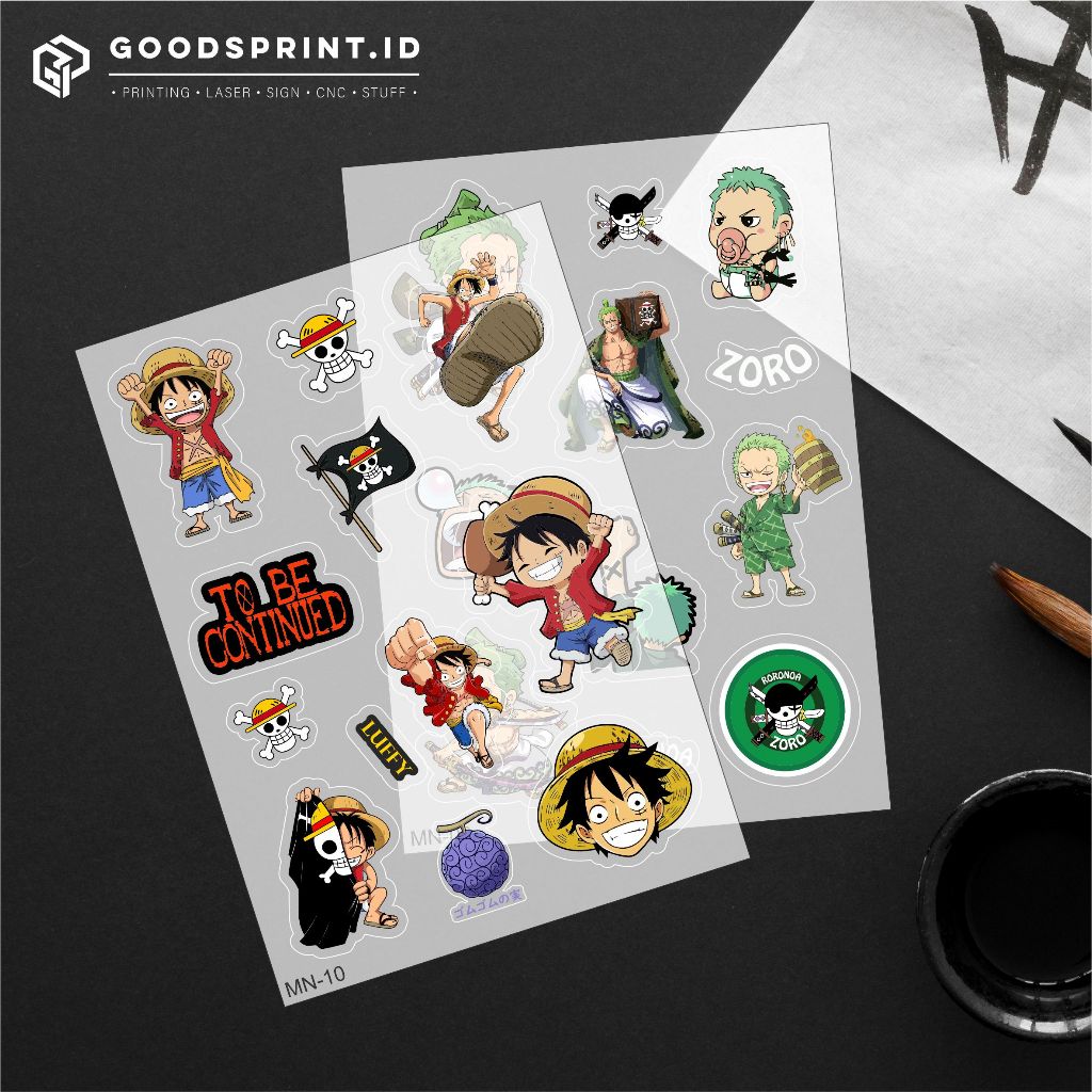 Jual Sticker Pack One Piece Stiker Sheet A6 Luffy Stiker Zoro ...