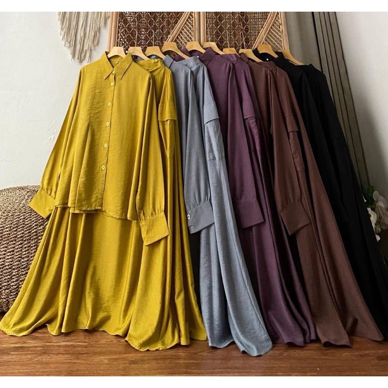 Jual NEURA SET | Set Rok Polo Linen Premium | Set Rok Cargo | Shopee ...