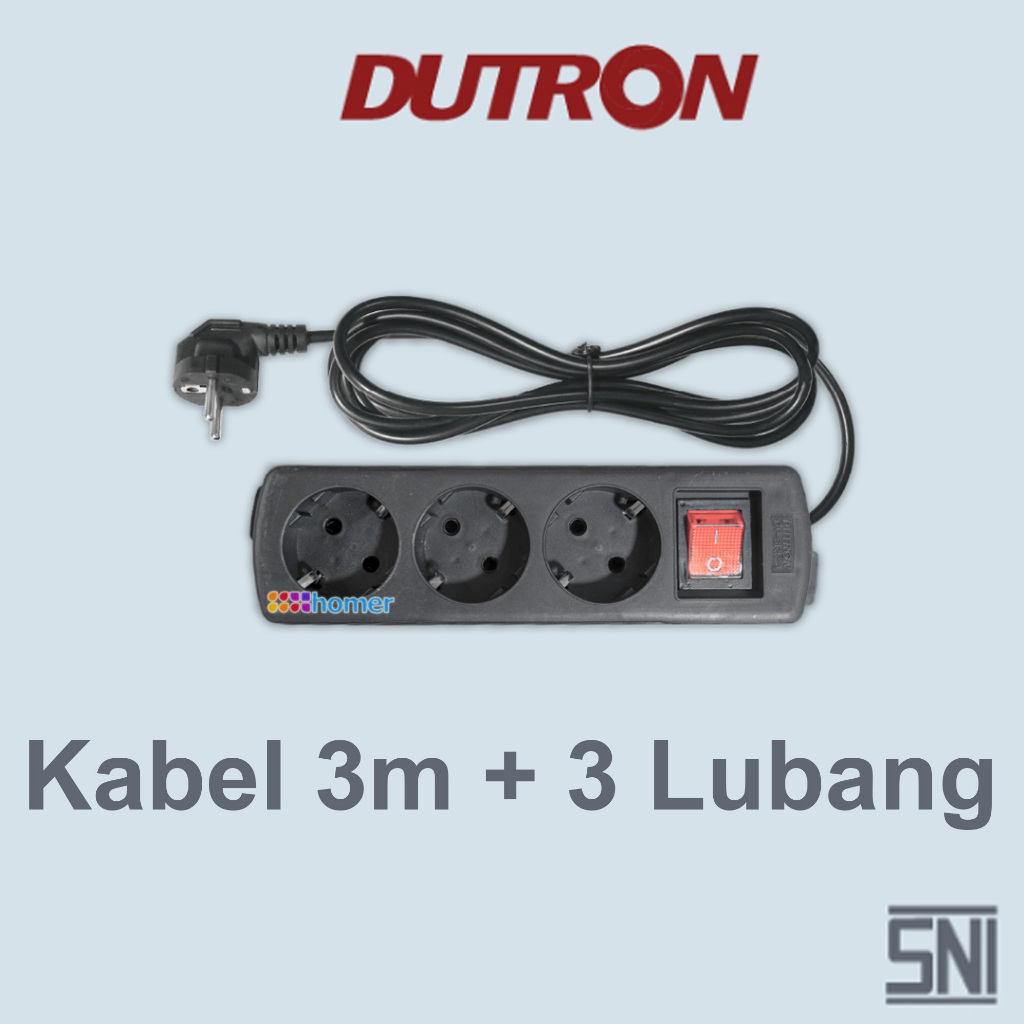 Jual DUTRON Stop Kontak Original BER SNI colokan hitam sambungan kabel ...