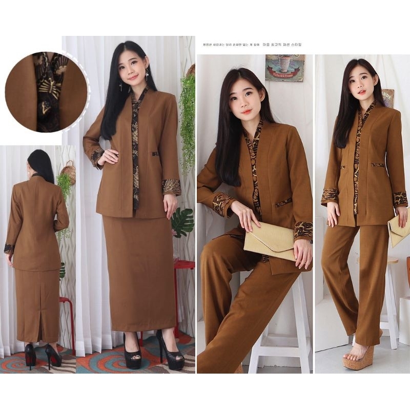 Jual Jas Blazer Batik Wanita Asn, Pns Model 5001 Warna Pemda Aceh Set ...