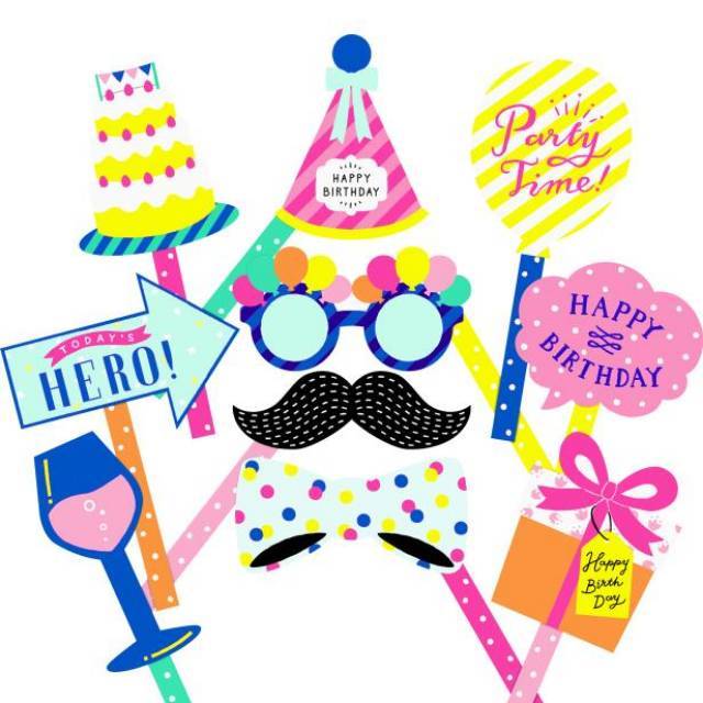Jual Photo Booth Props Birthday Mini Papercraft | Shopee Indonesia