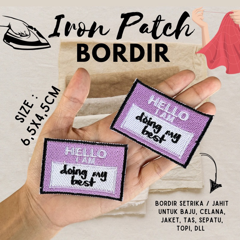 Jual ( BISA LGSNG SETRIKA/JAHIT ) Emblem bordir hello i am doing my ...