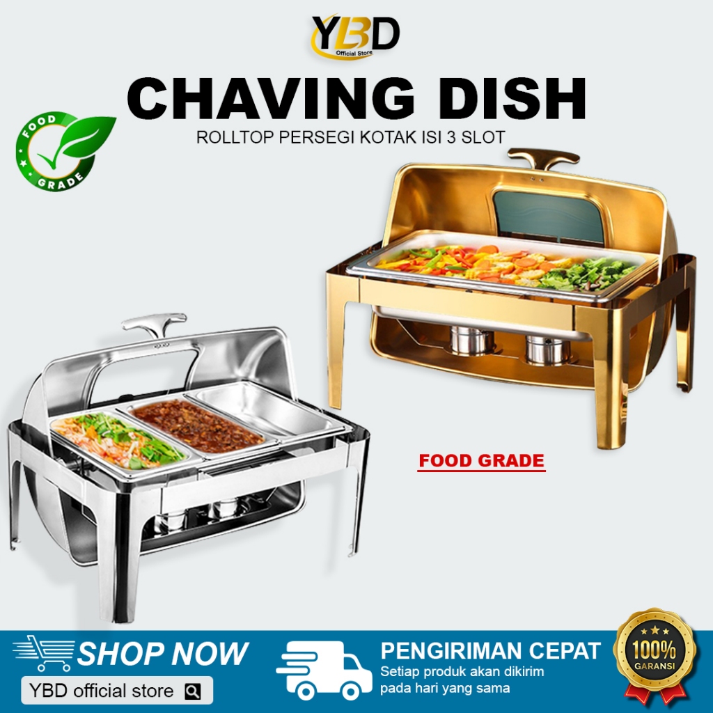 Jual Roll Top Prasmanan L Roll Top Chafing Dish Stainless Steel Premium Hotel Apartement