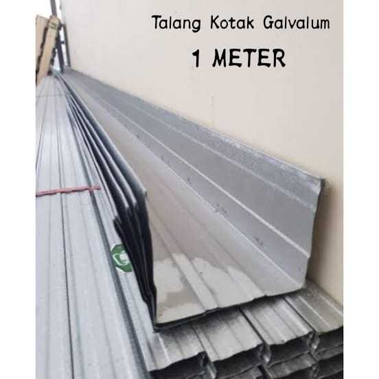 Jual Talang Kotak Galvalum L120mm X 1 Meter Talang Air Kotak Galvanis