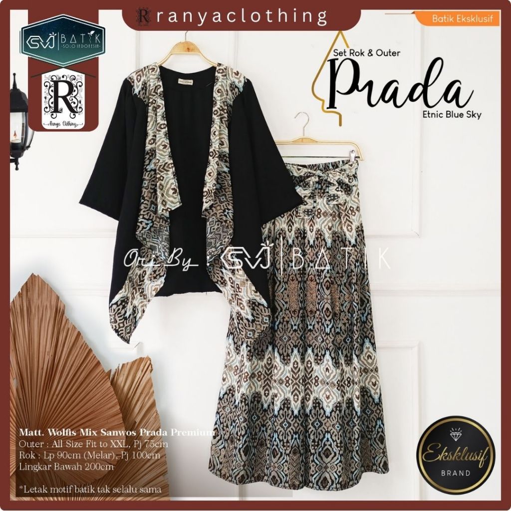 Jual Setelan Rok dan Outer Motif Batik Katun Wolfis fit XXL Ori SVJ ...