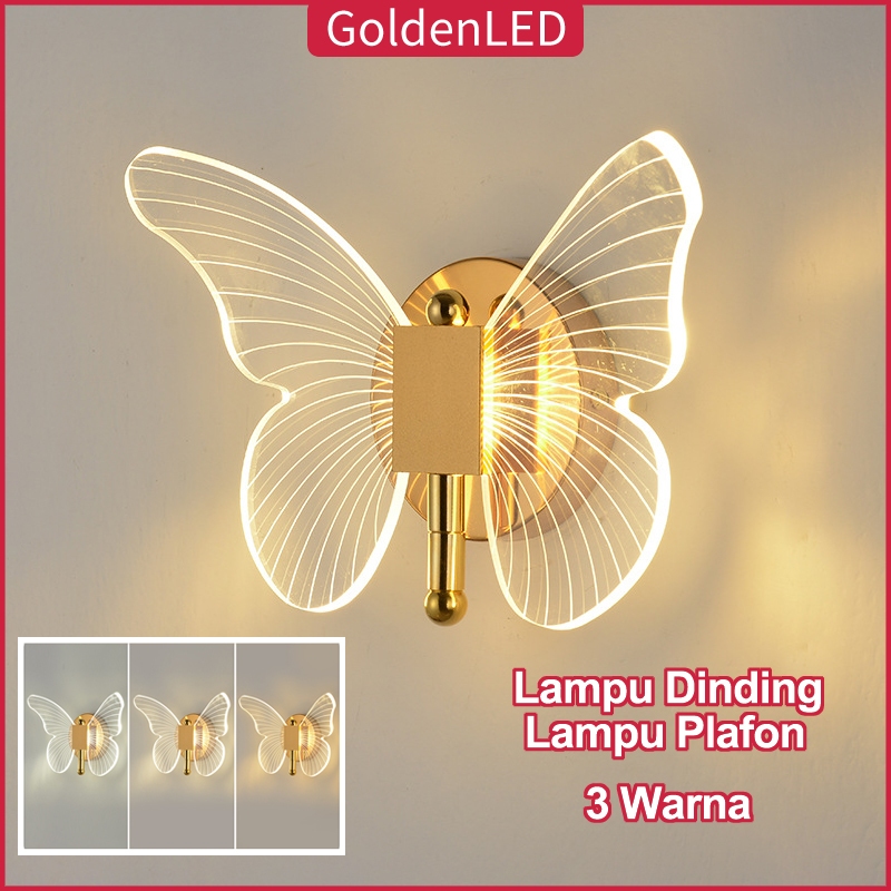 Jual Golden Led Lampu Dinding Kupu Kupu Led Lampu Hias Rumah Lampu