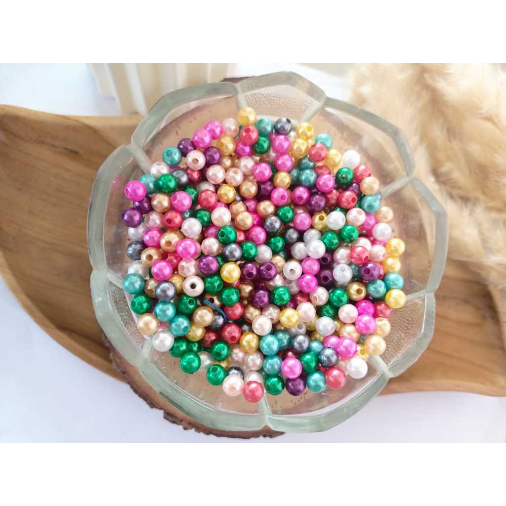 Jual manik manik mutiara ringan 6mm mix | Shopee Indonesia