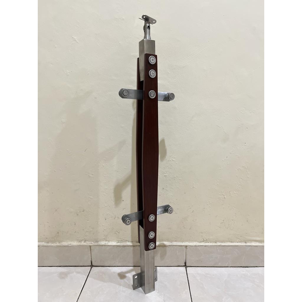 Jual Tiang Railing Tangga Stainless + Kayu G-08 SUS 304 Tapak Samping ...