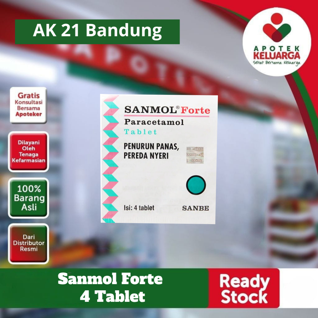 Jual Sanmol Forte 4 Tablet / sakit kepala, sakit gigi dan menurunkan ...