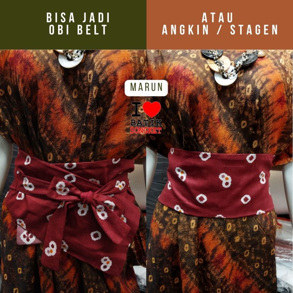 Jual Obi Belt Jumputan Tenun Batik Wanita Triangle Ikat Pinggang Angkin