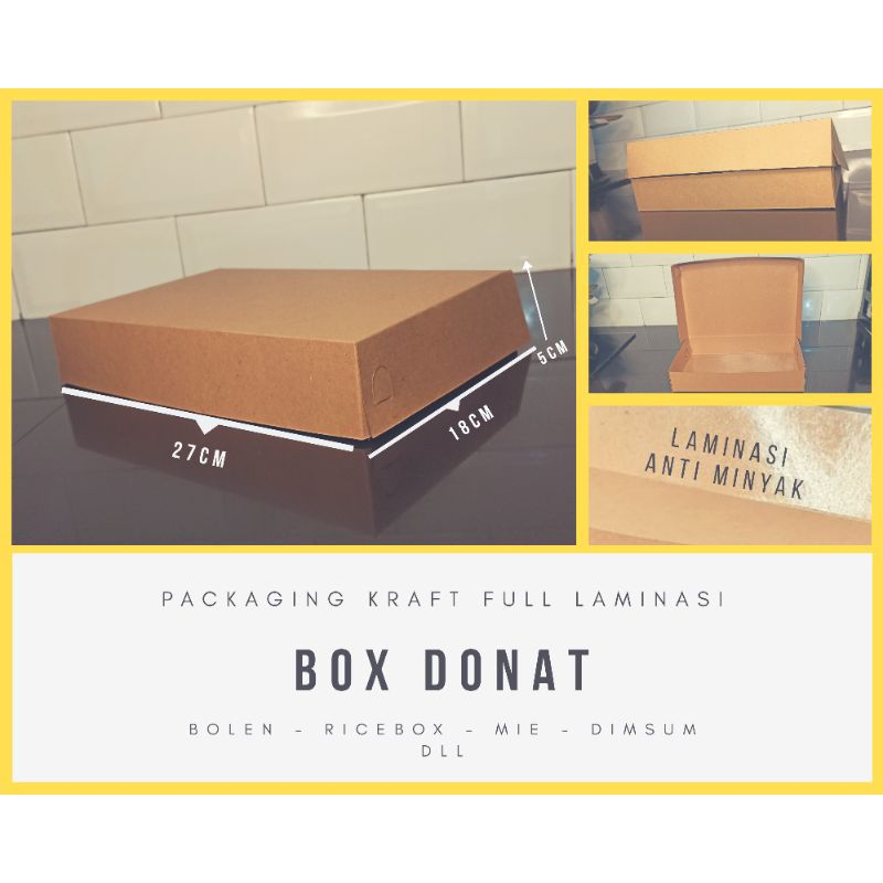 Jual Dus Box Donat Isi Kraft Laminasi Kemasan Donuts Shopee Indonesia