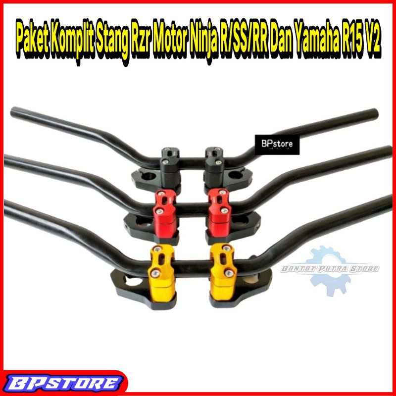 Jual Bracket Dudukan Plus Raiser Cnc Stang Rzr Ninja R / SS / RR Dan ...